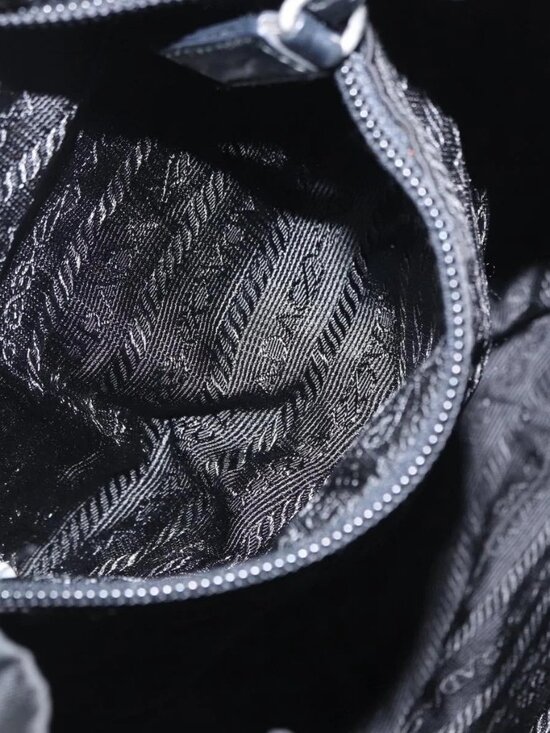 PRADA Backpack Nylon Black Silver Auth yk main image 11